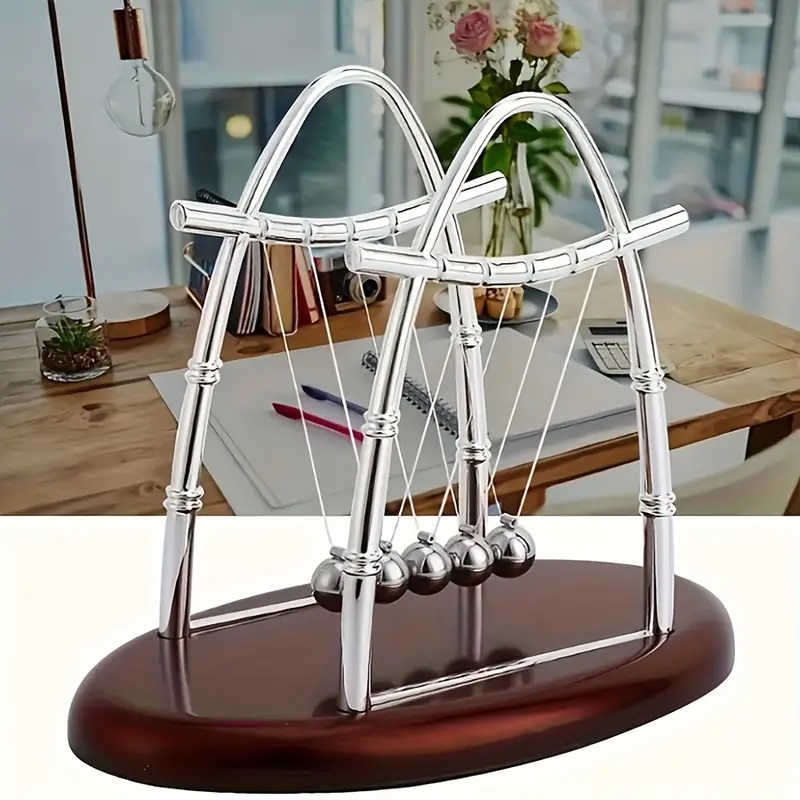 Newton Cradle Large - Newton Beşiği Denge Çelik Topları Sürekli
