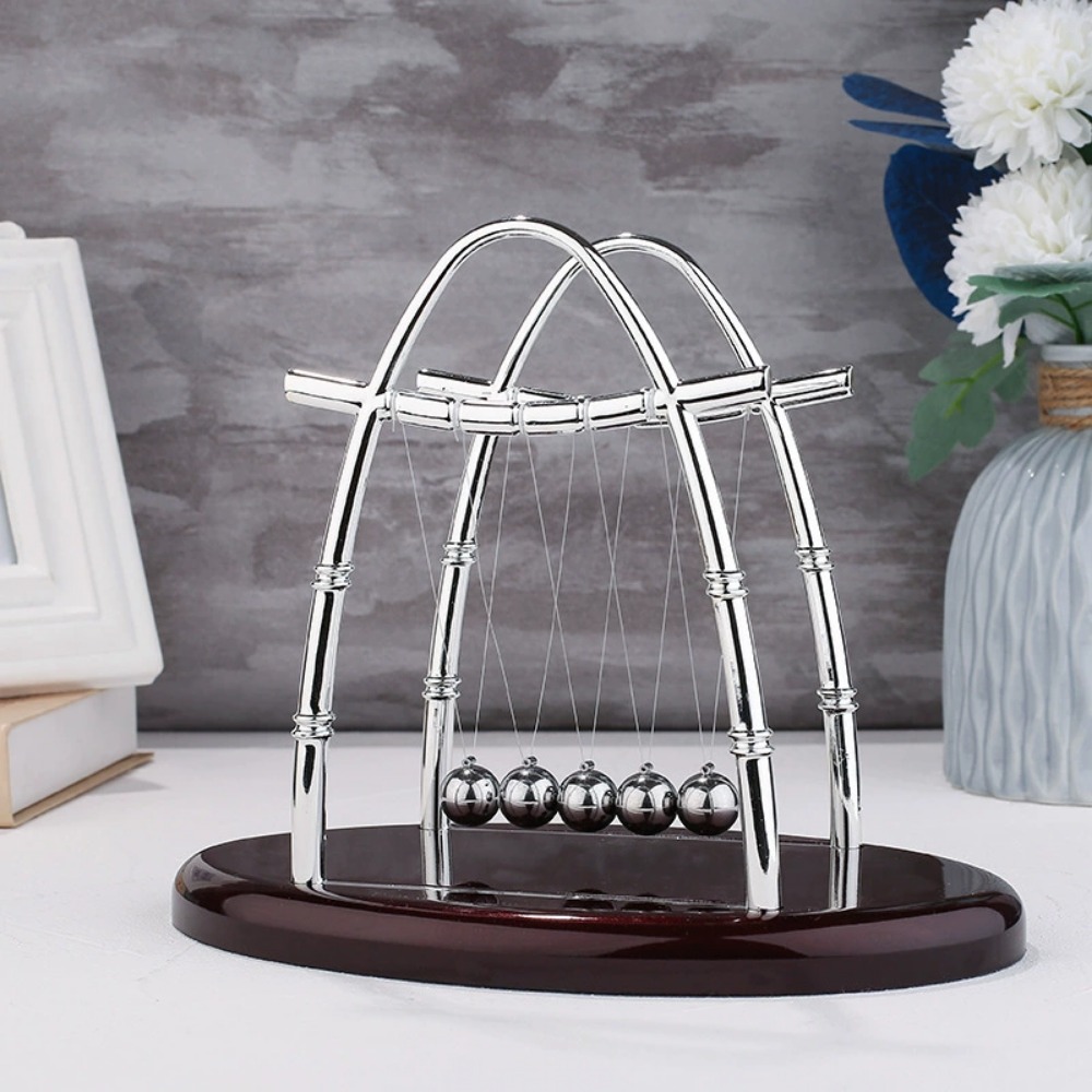 Newton Cradle Large - Newton Beşiği Denge Çelik Topları Sürekli