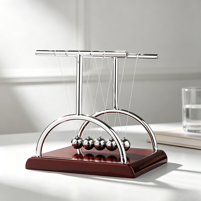 Newton Cradle Large - Newton Cradle Denge Çelik Topları, Sürekli